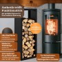 BLACK OAK Kaminholzregal YELLOWSTONE aus pulverbeschichtetem Stahl für Kaminholz im Innenbereich.