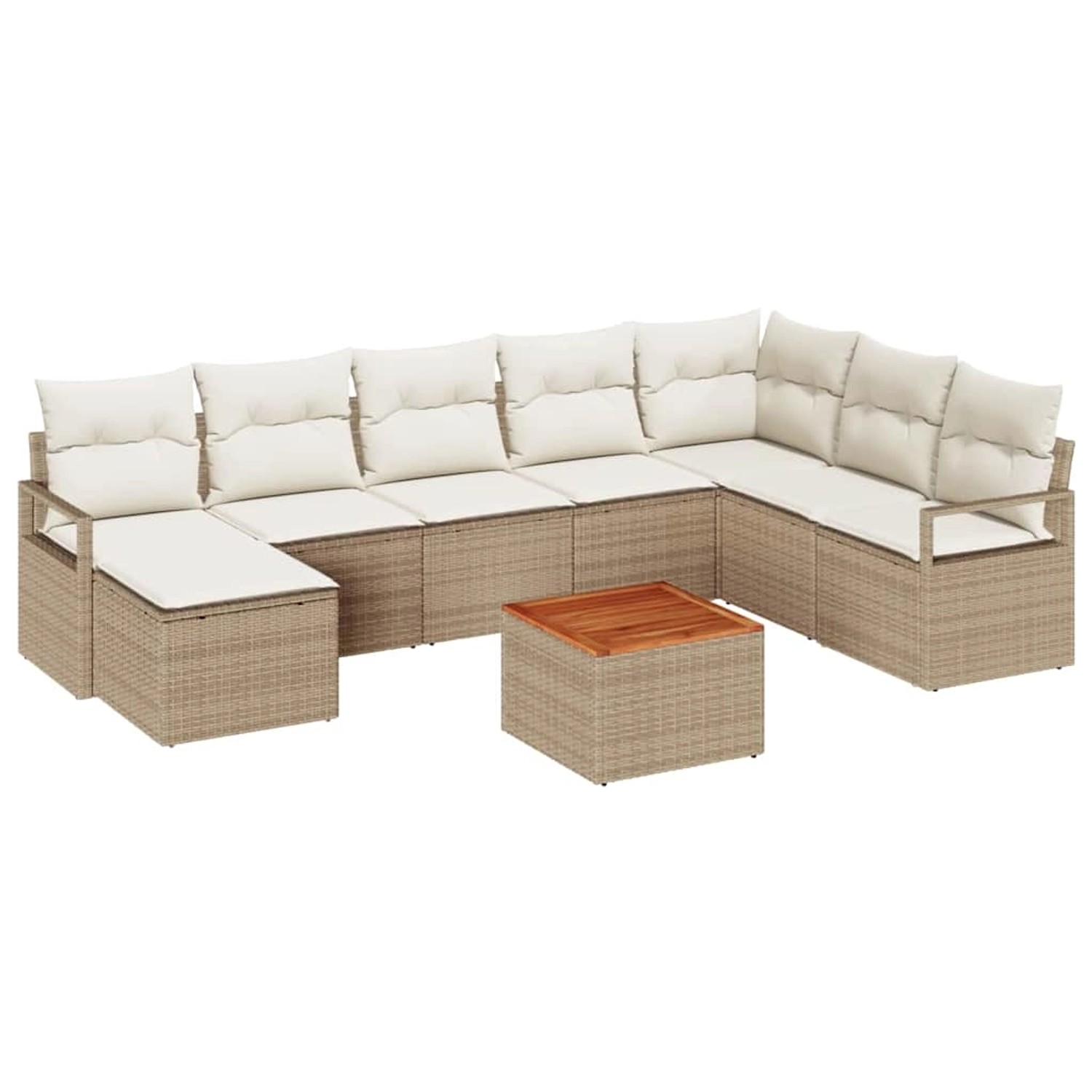 vidaXL Garten-Sofa-Set 9-Tlg Beige Weiß 3356412 günstig online kaufen