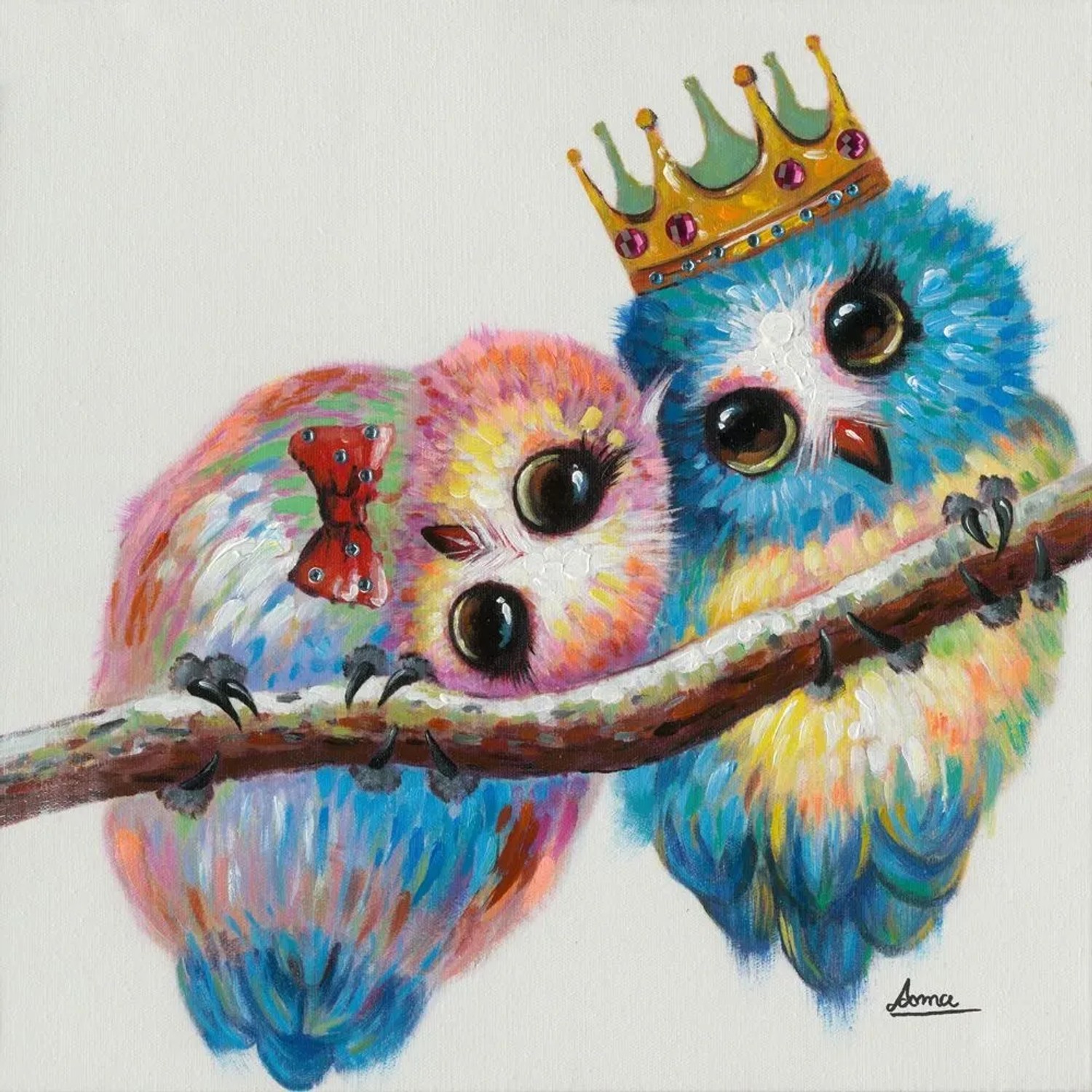Art Universe Leinwandbild Verliebte Vögel 50 x 50 cm