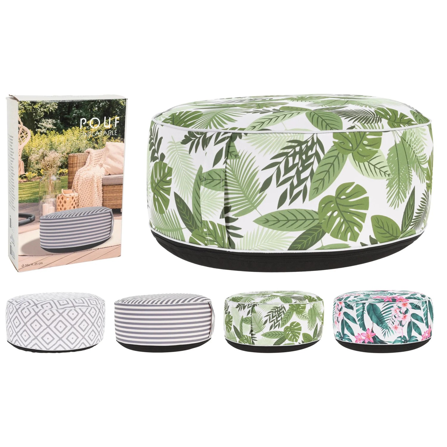 Sitz Aufblasbar Polyester Wasserabweisend Ø 55 cm x 25 cm 4-fach Sortiert