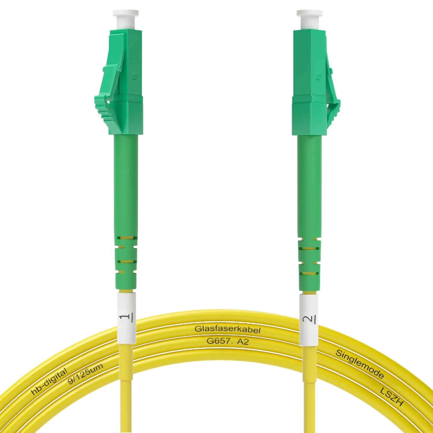hb-digital LWL Patchkabel 7.5m Simplex LC/APC-LC/APC, G.657.A2