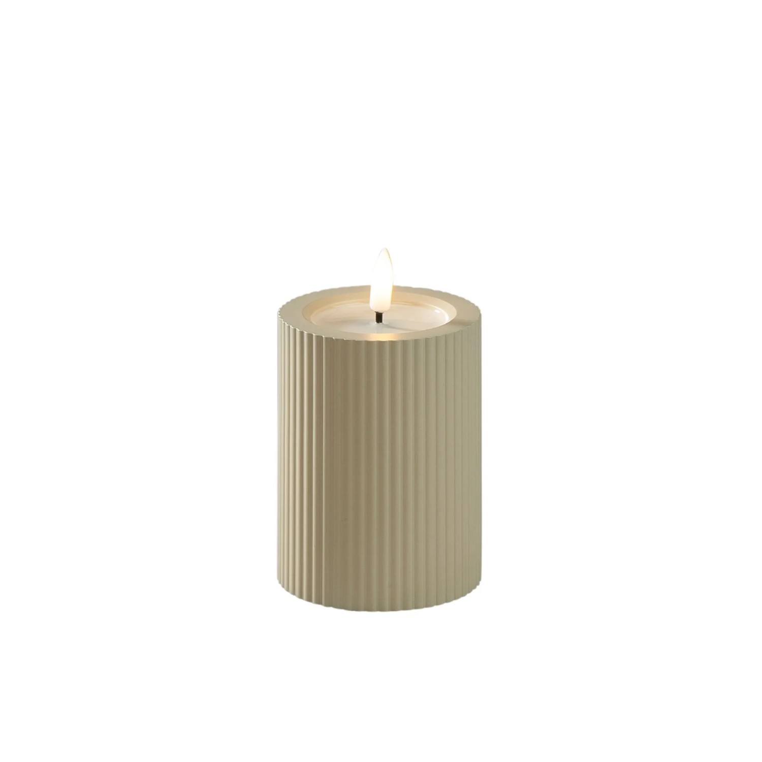 Konstsmide LED-Kerze Kunststoff für Außen Ø 7,4 cm x 10 cm Beige