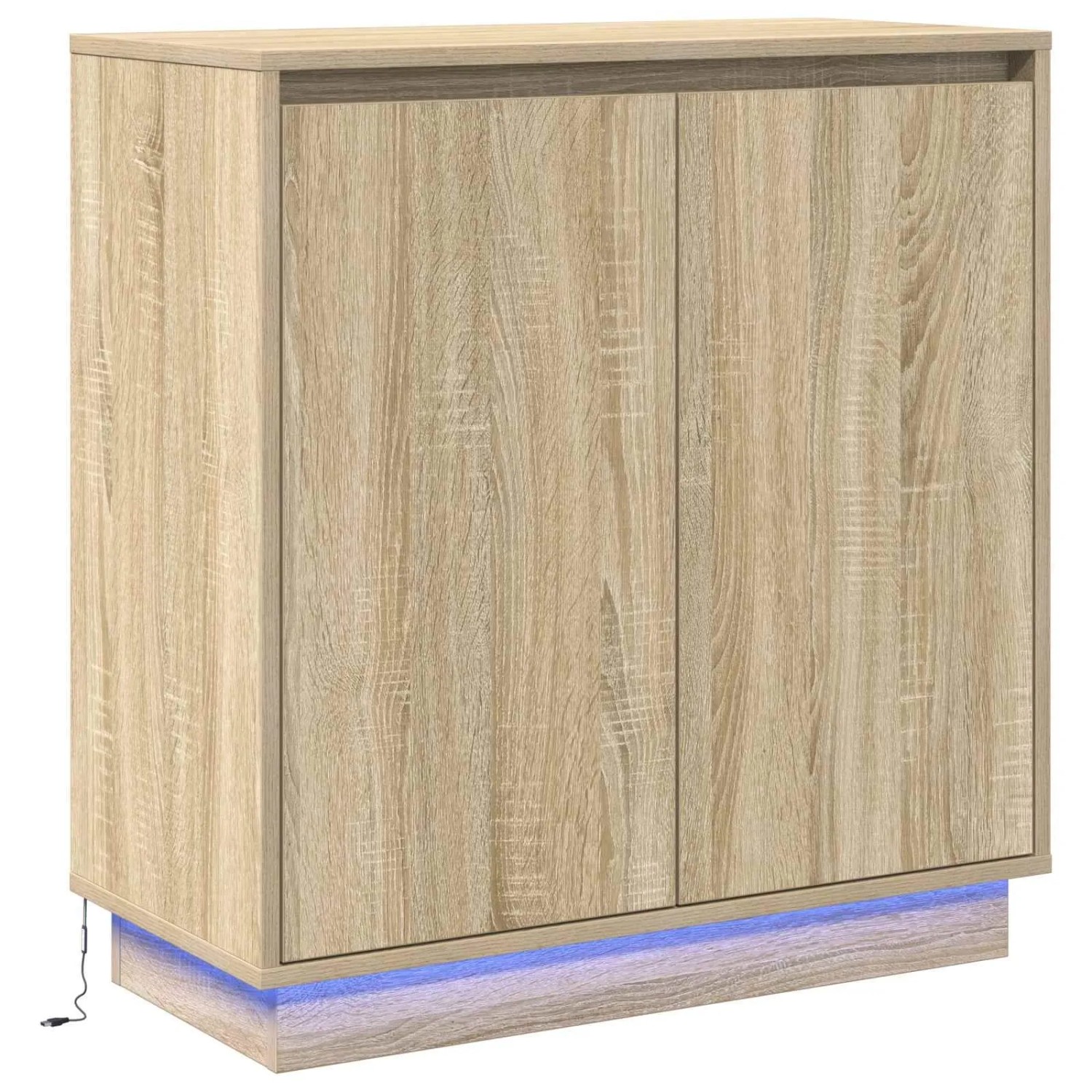 vidaXL LED-Sideboard Sonoma-Eiche 71 x 34,5 x 75 cm Holzwerkstoff 869644