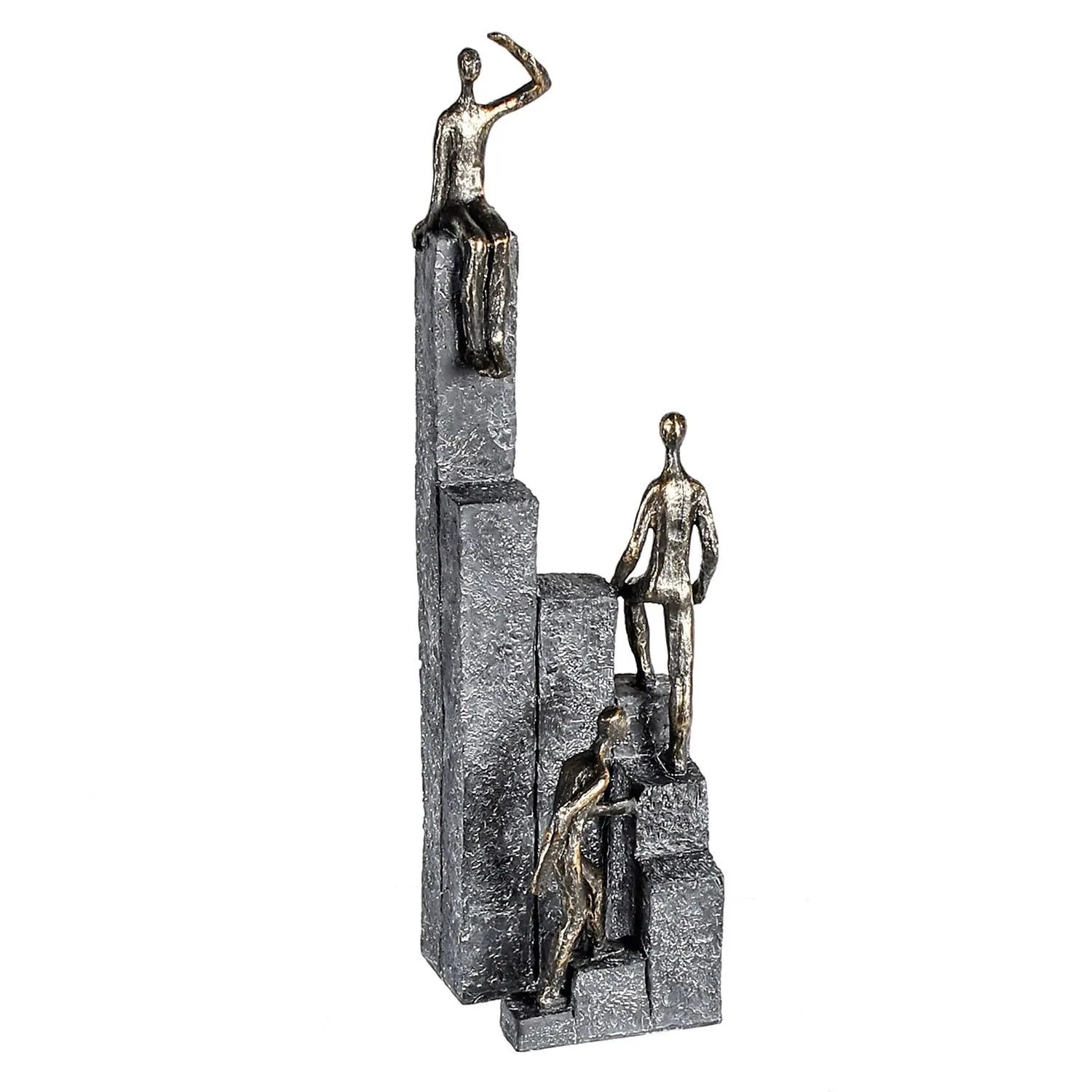 Gilde Skulptur Climbing Bronzefarben Grau 39 cm x 10 cm
