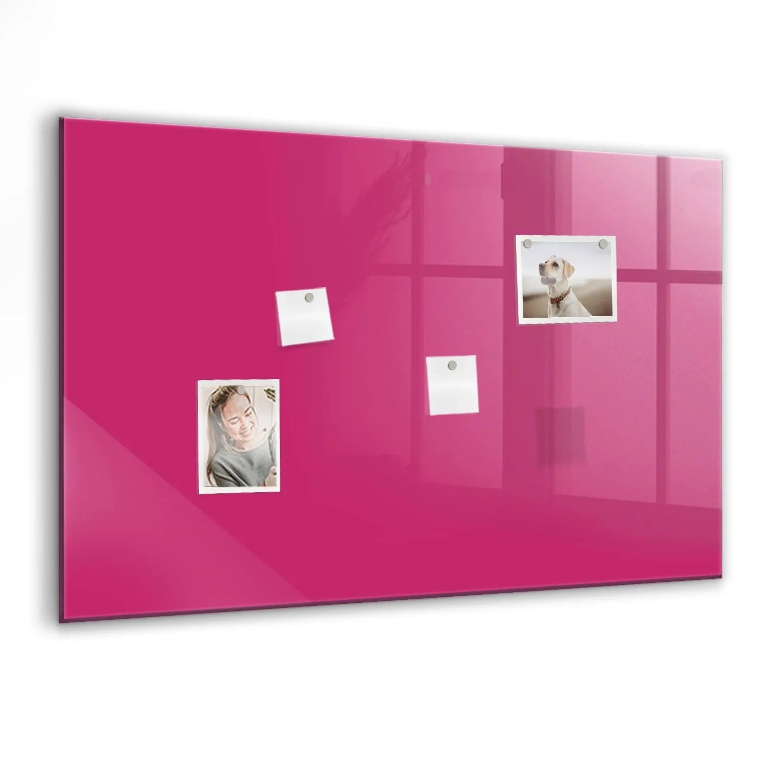 Tulup Beschreibbare Glasmagnettafel Kräftige Rosa Farbe 90x60 cm Magnettafe günstig online kaufen