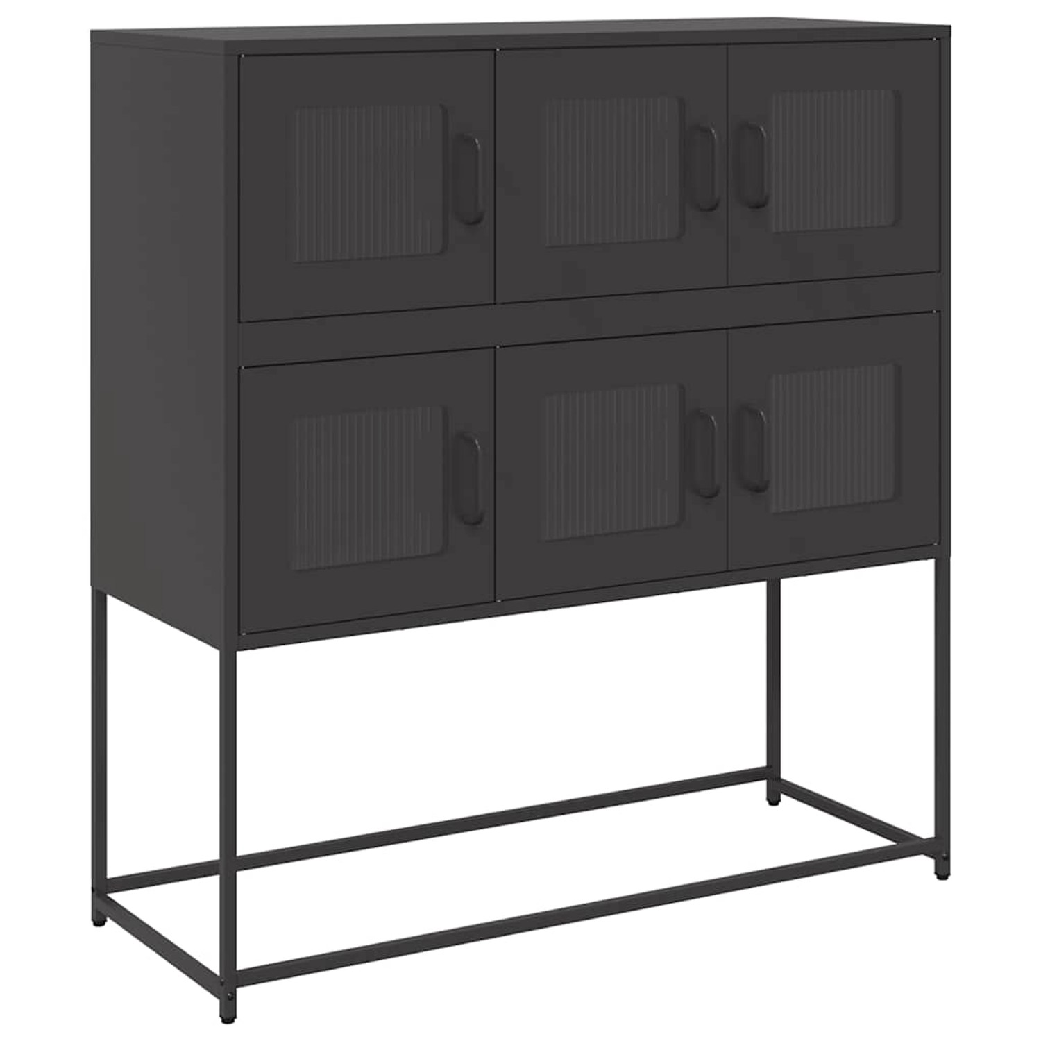 vidaXL Sideboard Schwarz 100,5x39x107 cm Kaltgewalzter Stahl 853422 günstig online kaufen