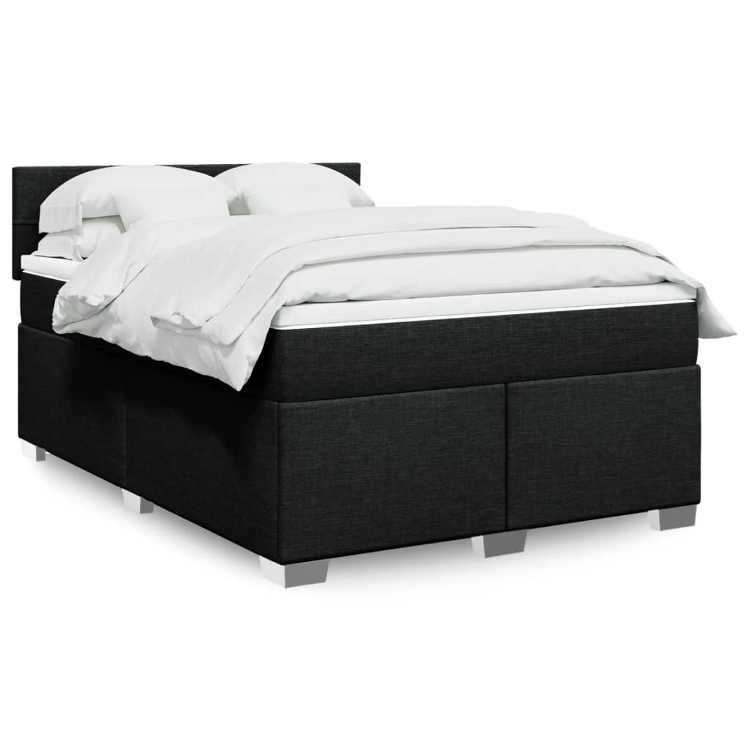 vidaXL Boxspringbett mit Matratze Schwarz 140x190 cm Stoff 3288185 günstig online kaufen