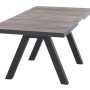 Ausziehbarer Siena Garden Gartentisch, Washed Grau, 90x200 cm, mit Aluminiumgestell und Keramik-Tischplatte.