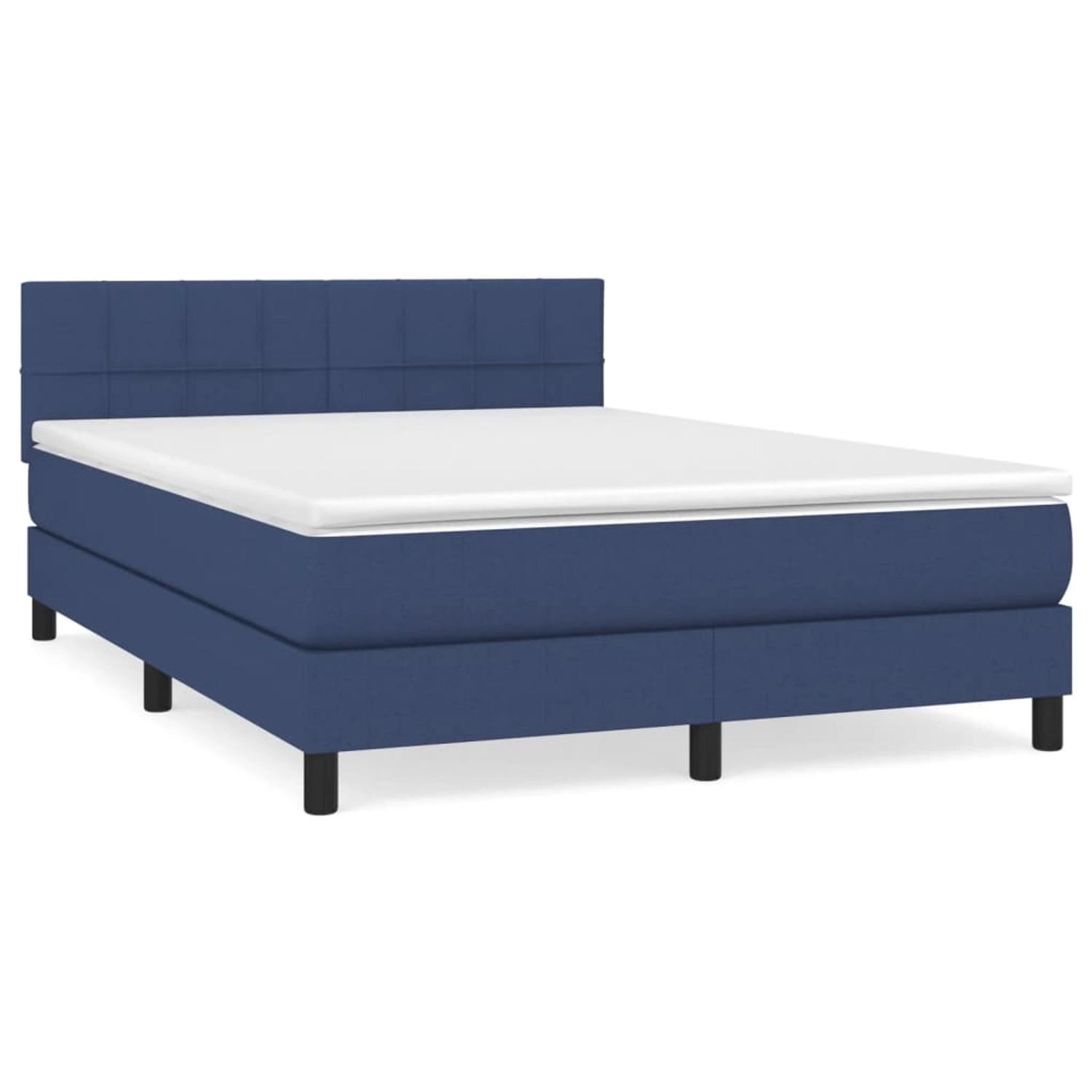 vidaXL Boxspringbett mit Matratze Blau 140x200 cm Stoff 3140063 günstig online kaufen