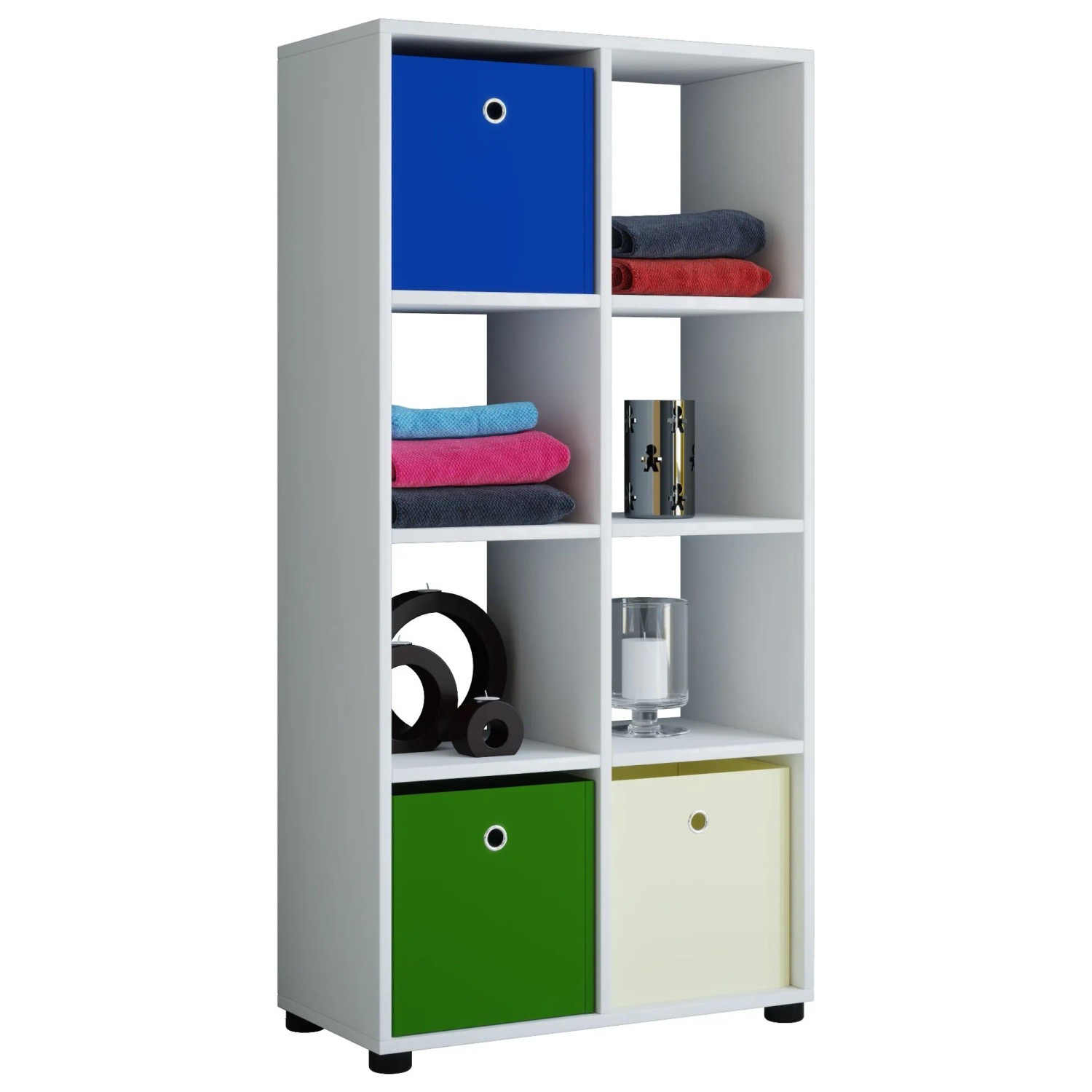 VCM Badmöbel Midischrank Benos Weiß