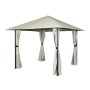 Creme-beige MCW Pergola J63 mit Dach und Seitenwänden für Terrasse & Garten.