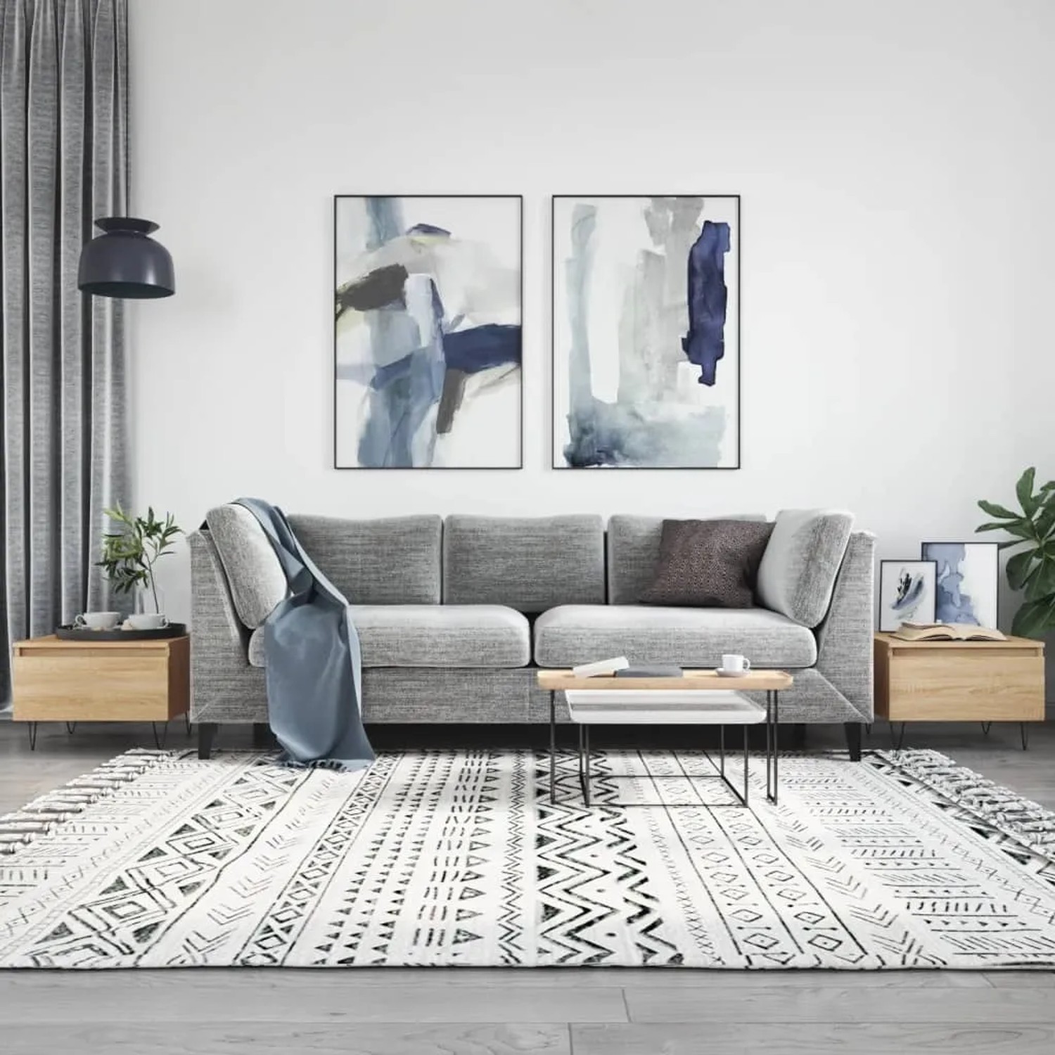 vidaXL Couchtische 2er Set Sonoma-Eiche, moderne Holztische für Wohnzimmer.