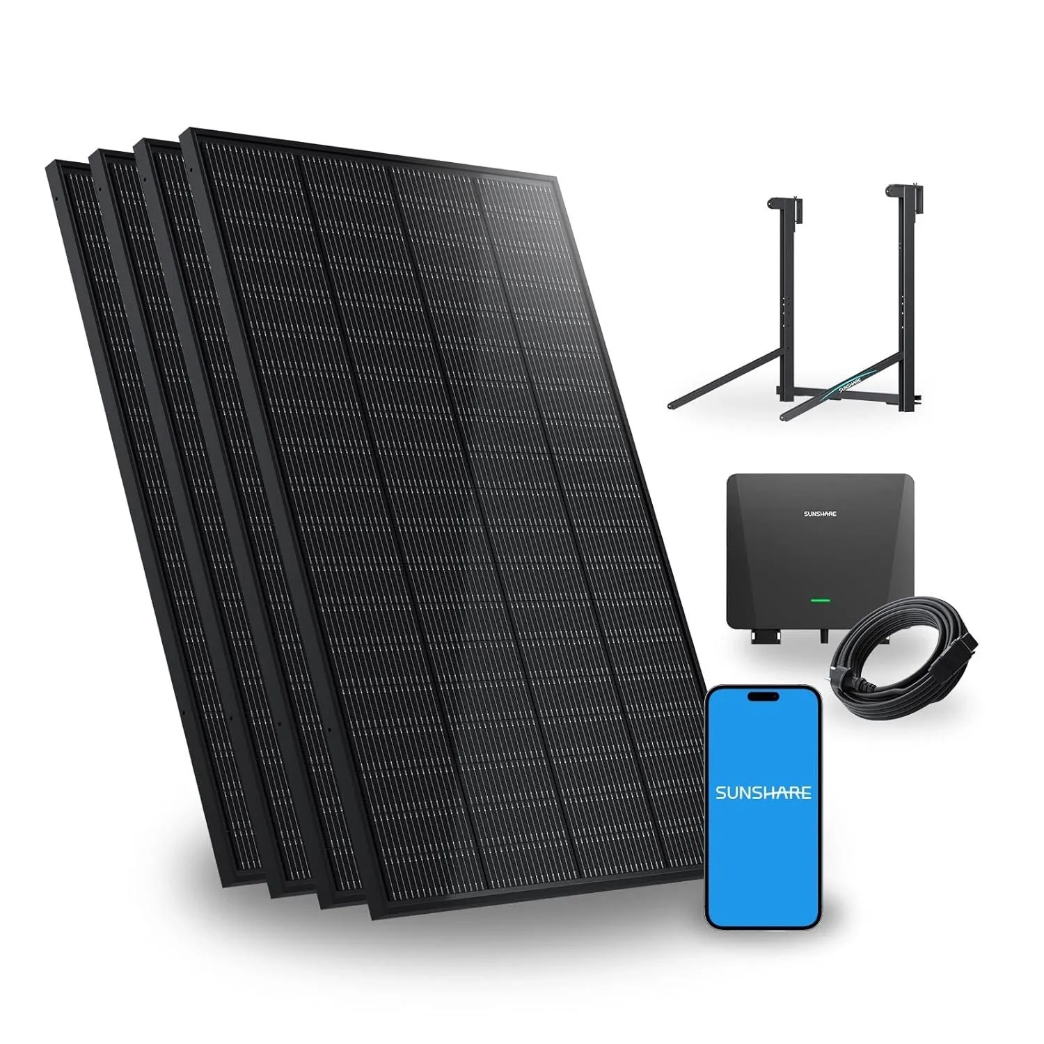 SUNSHARE Ray 800W Balkonkraftwerk Mit Halterung Für Brüstungs Und Glasbalkone