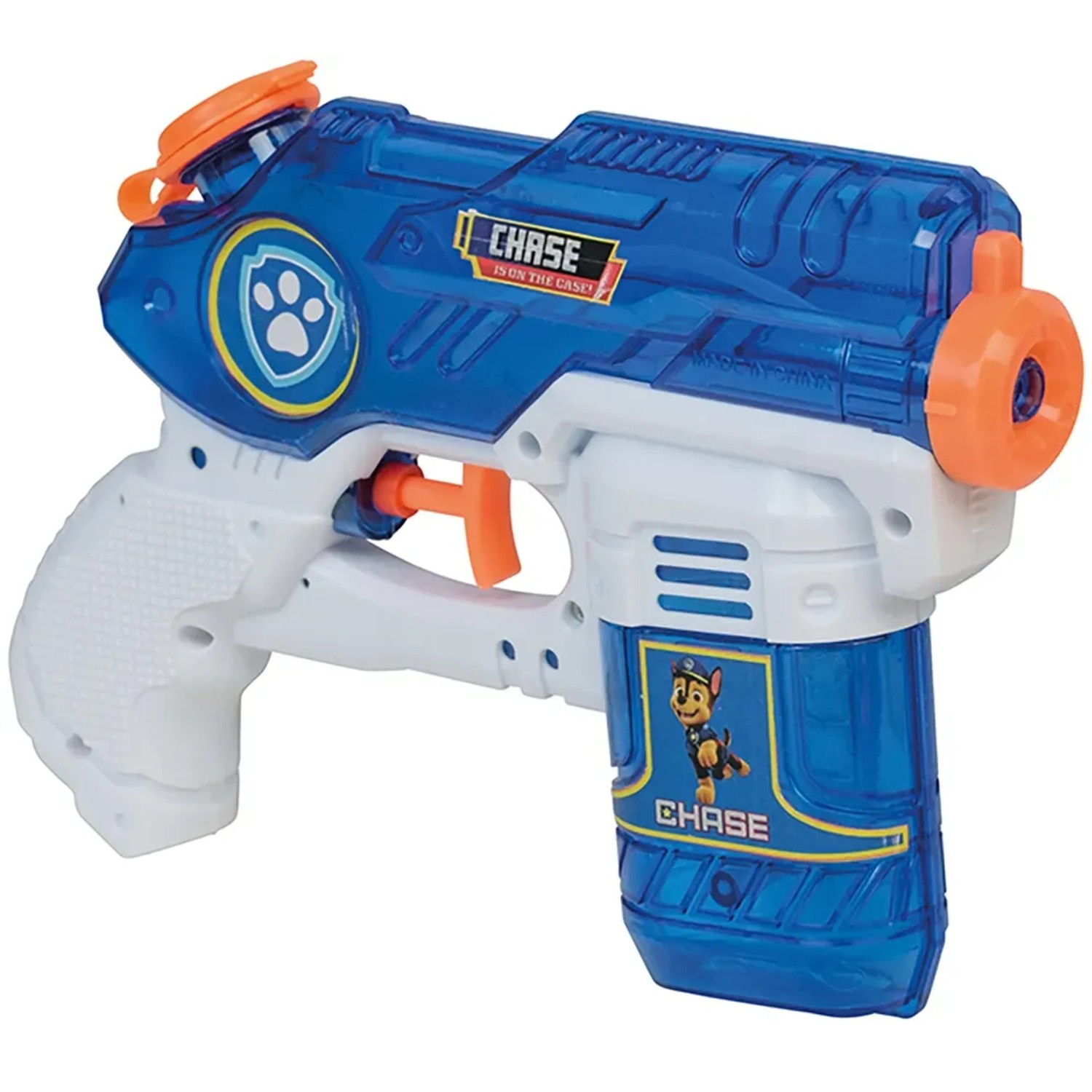 Happy People Wasserpistole Paw Patrol, 19 cm, blau-weiße Wasserspritze mit Chase-Motiv.