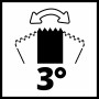 Symbol für 3° Oszillationswinkel beim Einhell Multifunktionswerkzeug.