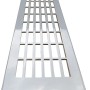 Silbernes Lüftungsgitter (500x70mm) für Arbeitsplatten zur optimalen Luftzirkulation.