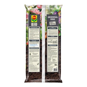 Sack Compo Bio Universal-Erde, torffrei, 40 l. Blumenerde für Garten, Balkon und Terrasse.