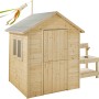 Soulet Kinderspielhaus Jasmine aus Holz mit Küche und Windspiel. Ideal für Kinder zum Spielen im Garten.