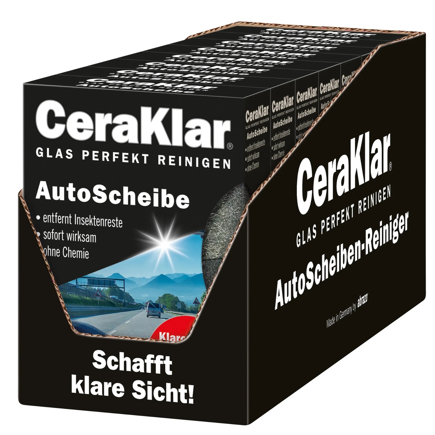 abrazo Auto Scheibenreiniger CeraKlar AutoScheibe 8 x 2 Stück