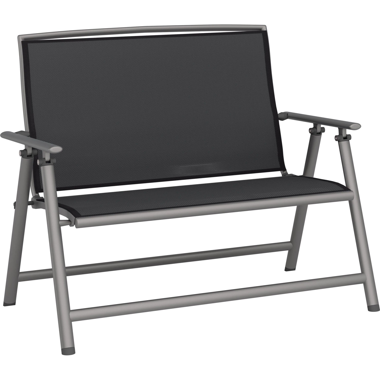 Klappbank Welsby Aluminium Textilen Grau Matt Schwarz günstig online kaufen