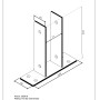 Pfostenlasche U-Form 200x71x60mm zum Aufschrauben für 70mm Pfosten, feuerverzinkt.
