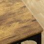 Detailaufnahme: Tischplatte Bartisch-Set im Industrie-Design, rustikal braun.