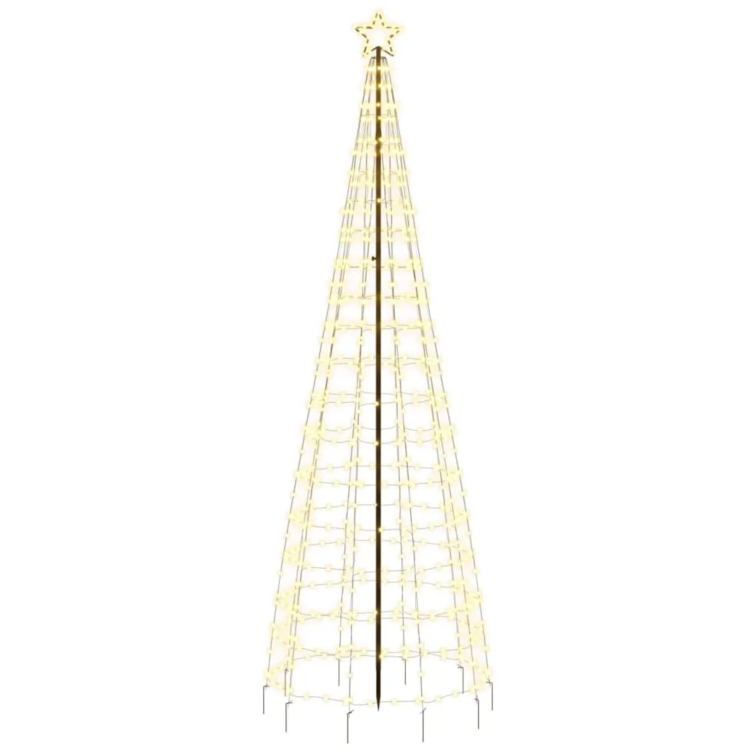 vidaXL LED-Weihnachtsbaum mit Erdspießen 570 LEDs Warmweiß 300 cm 358104