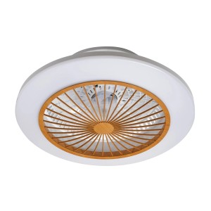 Lindby LED Deckenventilator mit Lampe Mamuti 10022135 Dimmbar Leselampe Modern in Weiß aus Aluminium Wohnzimmerleuchte