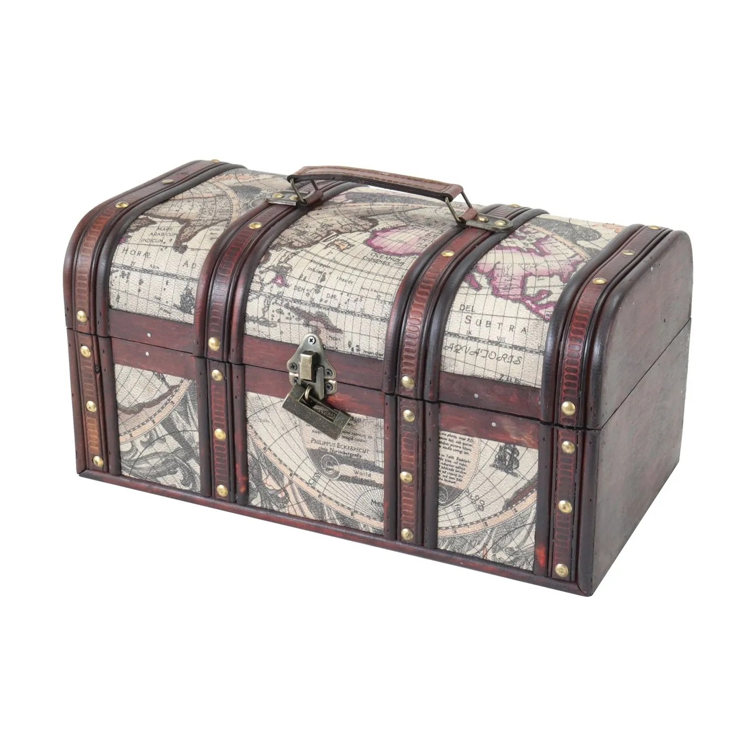 HMF 6410-159 Schatztruhe Schatzkiste Holztruhe Schloss 38 x 20 x 19 cm Kuba