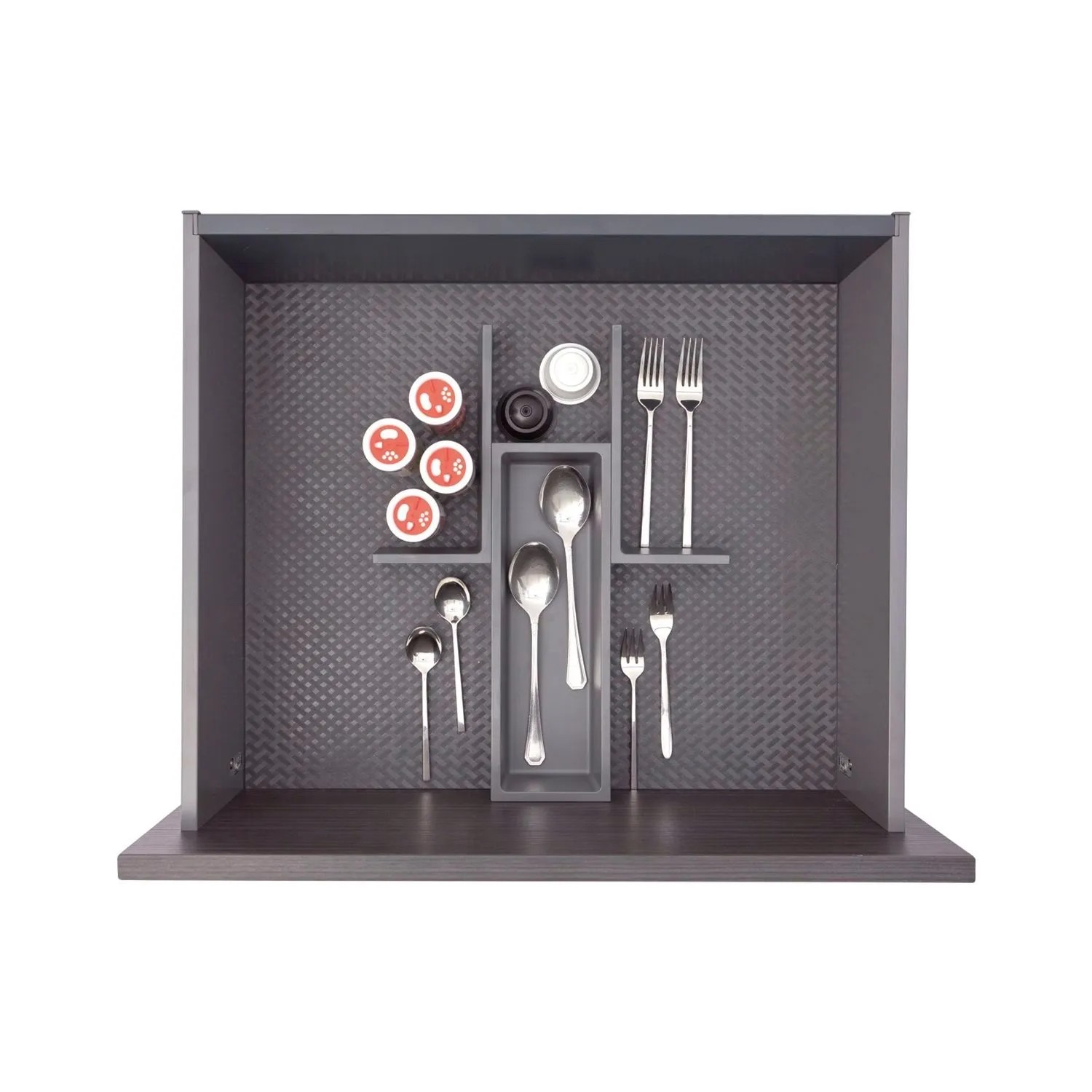 Ninka Besteckeinsatz mit Trenner Basis-Set 10 Tiefe 450/500mm Kunststoff Dunkelgrau