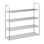 Relaxdays Schuhregal Metall Silber Stecksystem 93 cm x 90 cm x 31 cm 1,7 kg
