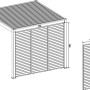 Technische Zeichnung: Weide Lamellenwand 1,13m für Weide Pergola, Anthrazit, Aluminium. Abmessungen.