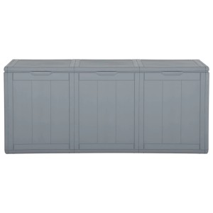 VidaXL Garten-Aufbewahrungsbox, grau, 270 L, aus PP Rattan. Universalbox für Garten, Terrasse oder Balkon.