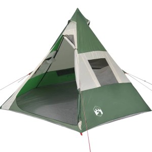 vidaXL Tipi-Campingzelt 7 Personen Grün Wasserdicht 94427