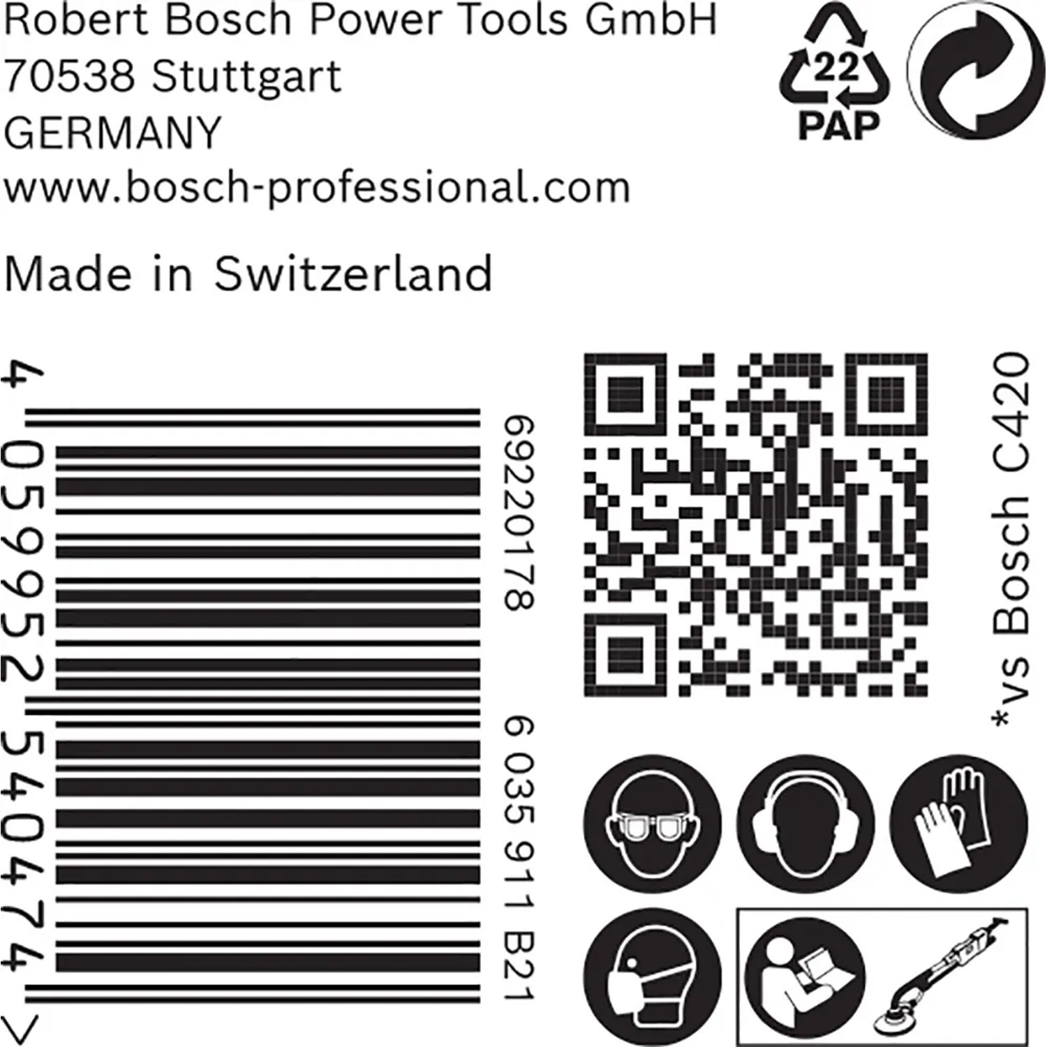 Verpackung Bosch Expert Netzschleifblatt M480, Ø 225 mm, K120, 25 Stück, Zubehör für Exzenterschleifer.