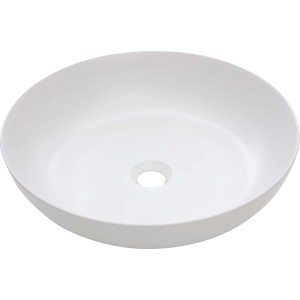 Rundes, weißes baliv Aufsatzwaschbecken WBA-7080 (Ø 47,5 cm) aus Keramik ohne Hahnloch.