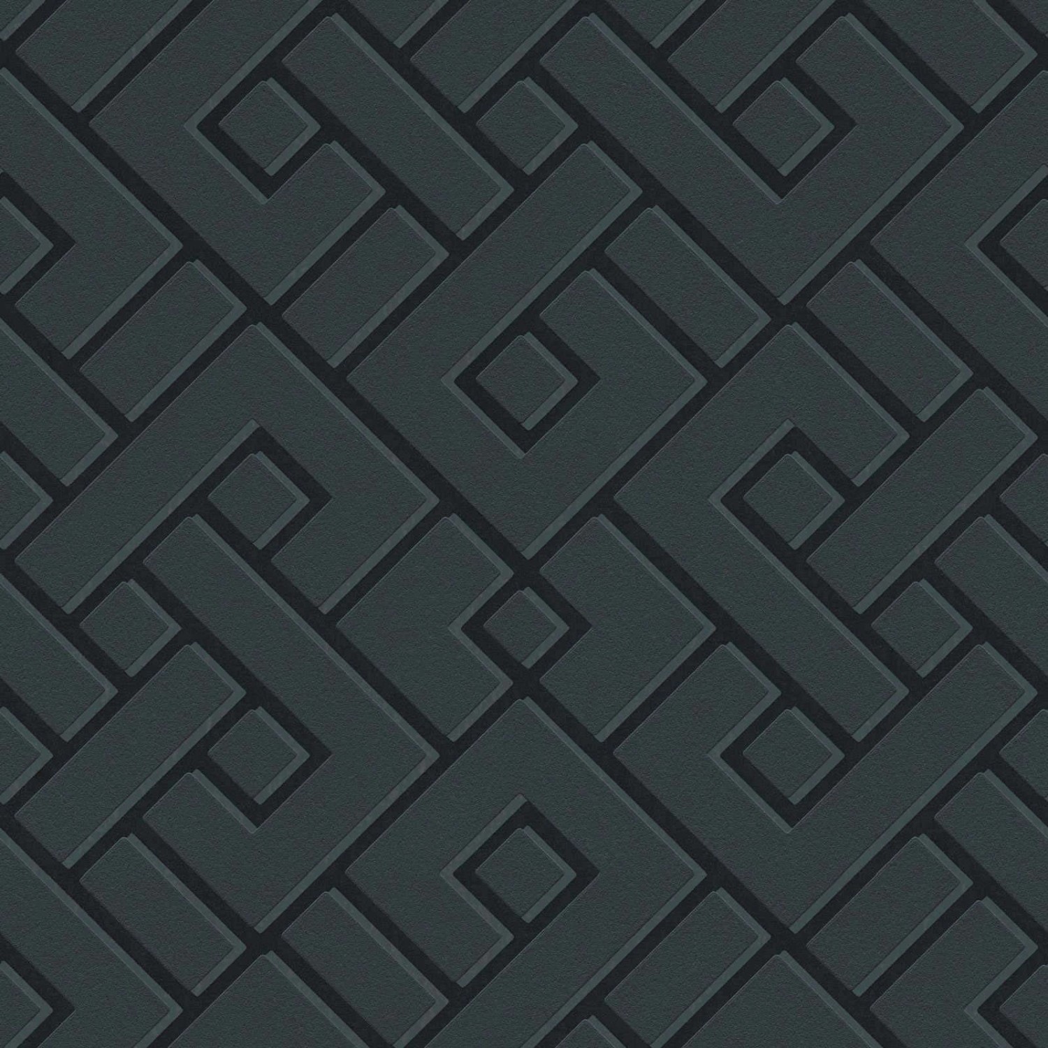 Bricoflor Japanische Tapete Schwarz anthrazit Dunkle Vliestapete Geometrisch für Küche und Wohnzimmer Art Deco Mustertapete Der 20er Jahre