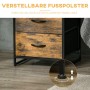 HOMCOM Kommode mit rustikal-braunen Schubladen, schwarzem Stahlrahmen und verstellbaren Füßen für stabilen Stand.