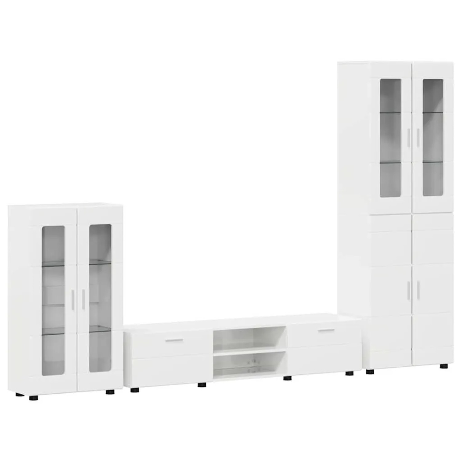 vidaXL TV-Schrankset mit Schubladen Hochglanz Weiß Holzwerkstoff 3397978 günstig online kaufen