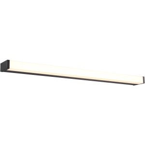 Schwarze, matte Trio LED-Wandleuchte Fabio für Bad und Wohnraum, 80 cm lang.