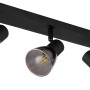 Globo Strahler Claude, 3-flammig, schwarz matt mit Rauchglas, moderner Spot für E14 Leuchtmittel.