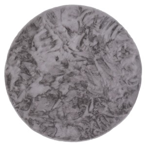 Runder, grauer Fellteppich (160x160cm) von Pergamon, super soft und luxuriös.