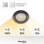 Oktaplex Dijon Einbaustrahler, 3-Stufen Dimmbar, warmweißes Licht. Deckenspot in Schwarz.