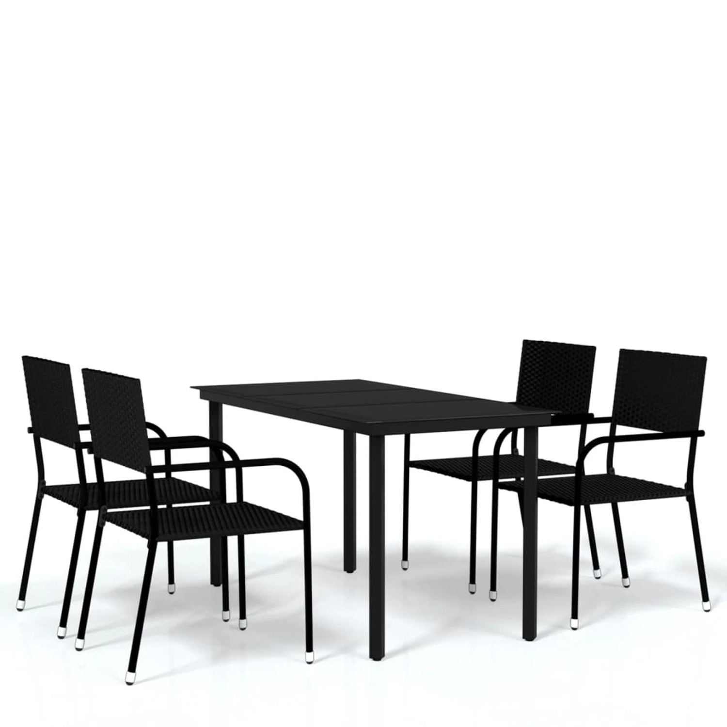vidaXL 5-Tlg Garten-Essgruppe Schwarz 3099579 günstig online kaufen