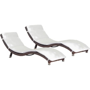 Garden Pleasure Sonnenliegen-Set Caracas, 4-teilig, Coffee, mit Auflagen.