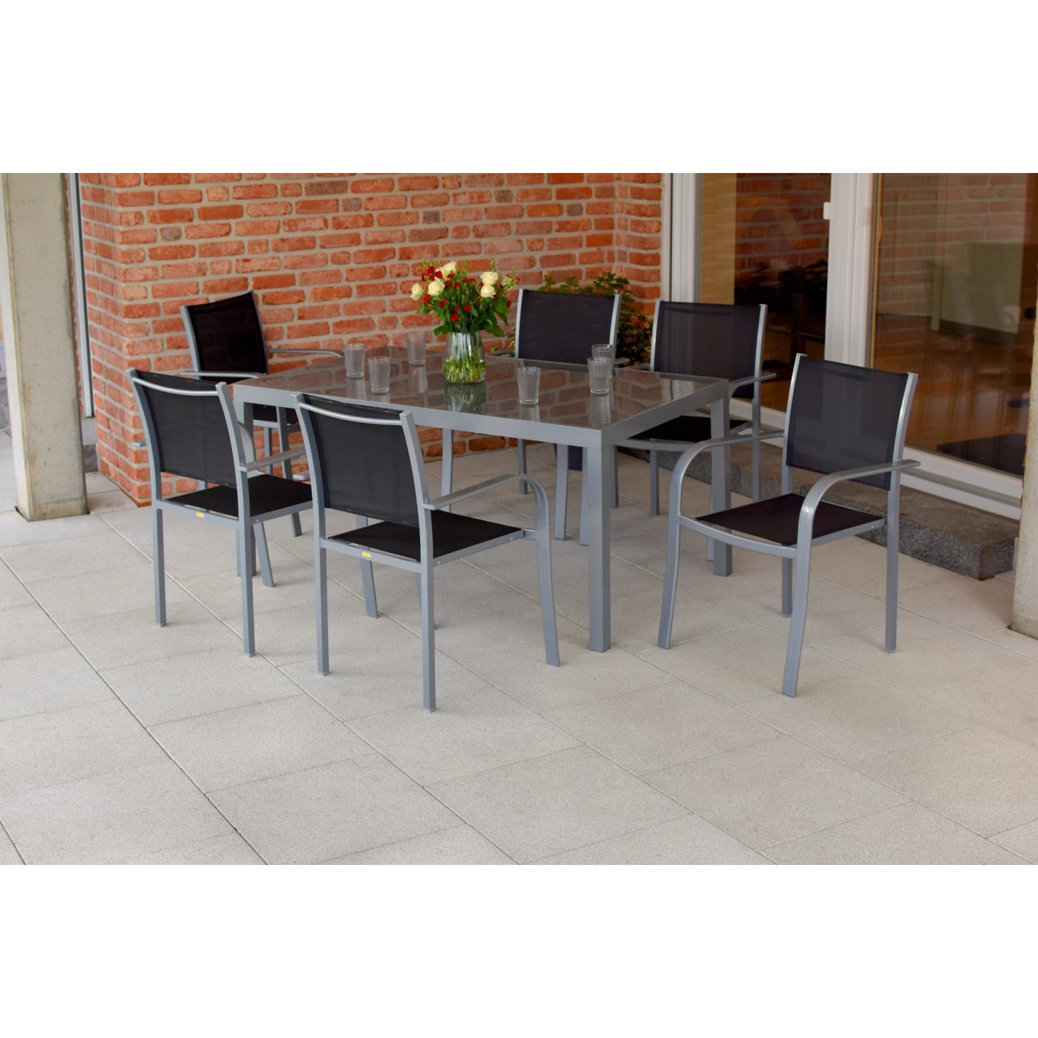 Merxx Ostia Set 7-tlg. Gartentisch 150 x 90 cm günstig online kaufen