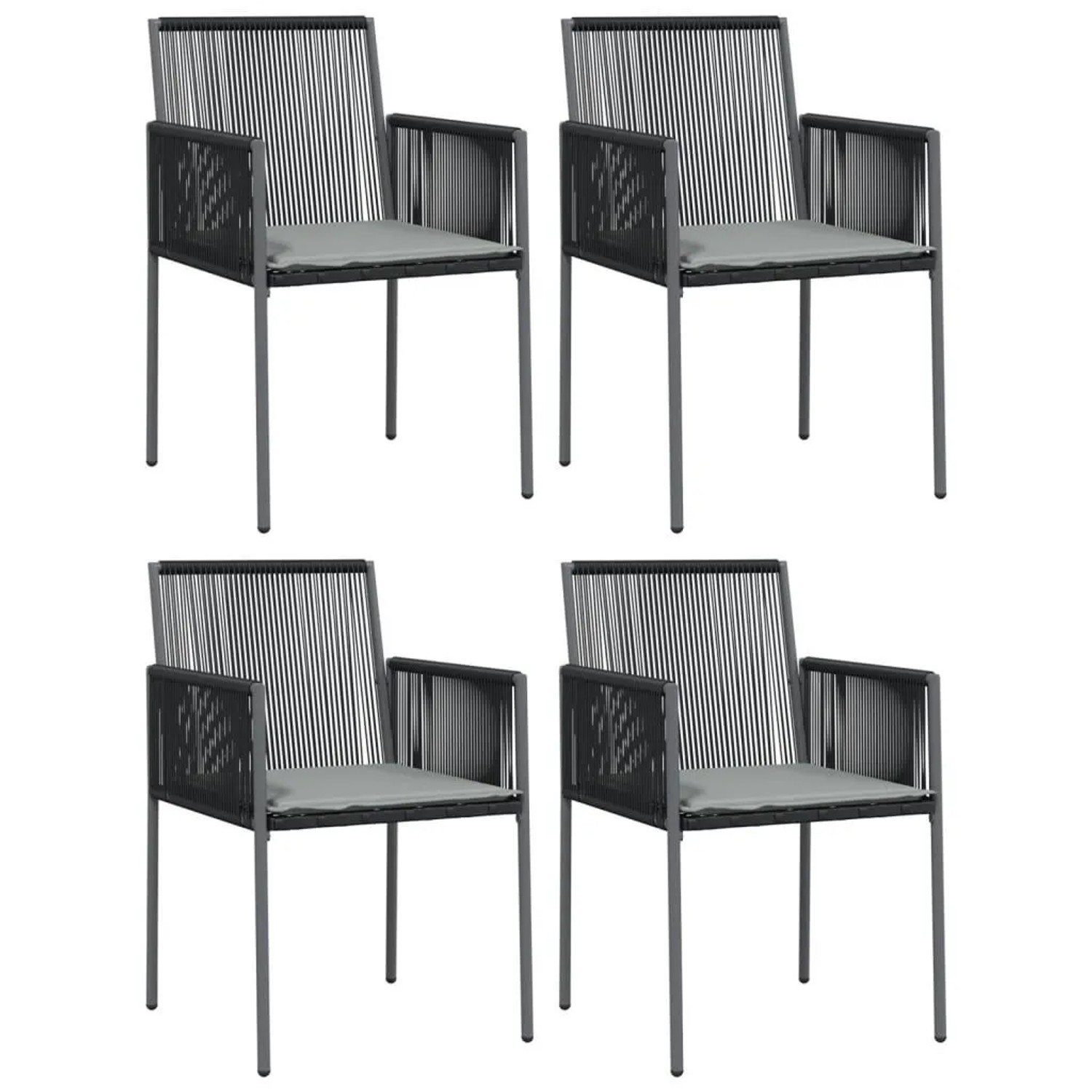 Furnicato Gartenstühle Mit Kissen 4 Stk Schwarz 54x605x835 Cm