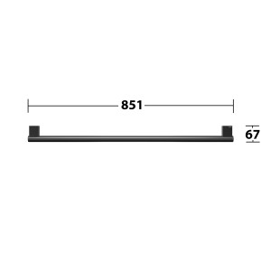 Keuco Badetuchhalter Plan Black Selection, 85 cm, schwarz-matt, zur Wandmontage.