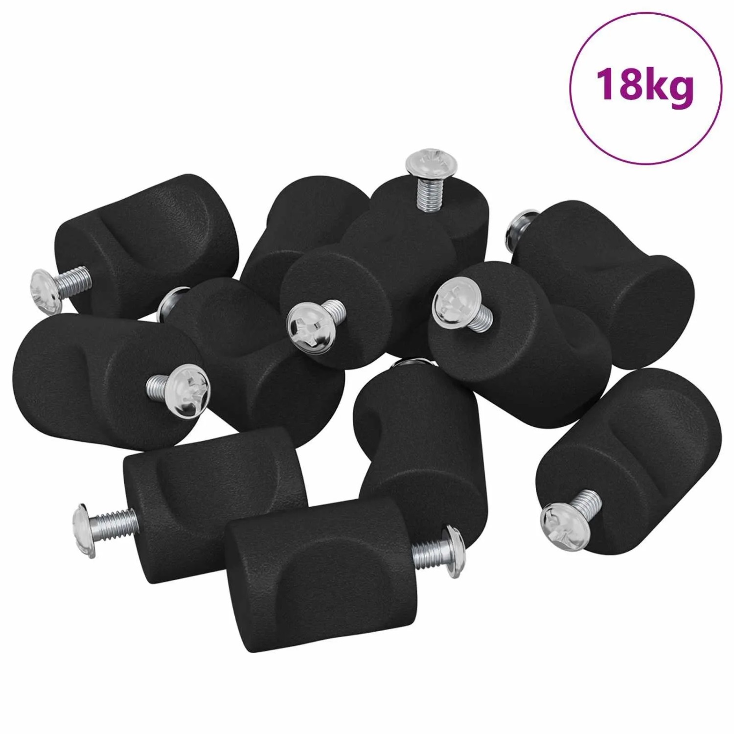 vidaXL Schrankknopf 1011 Stk Schwarz Eisen 864748