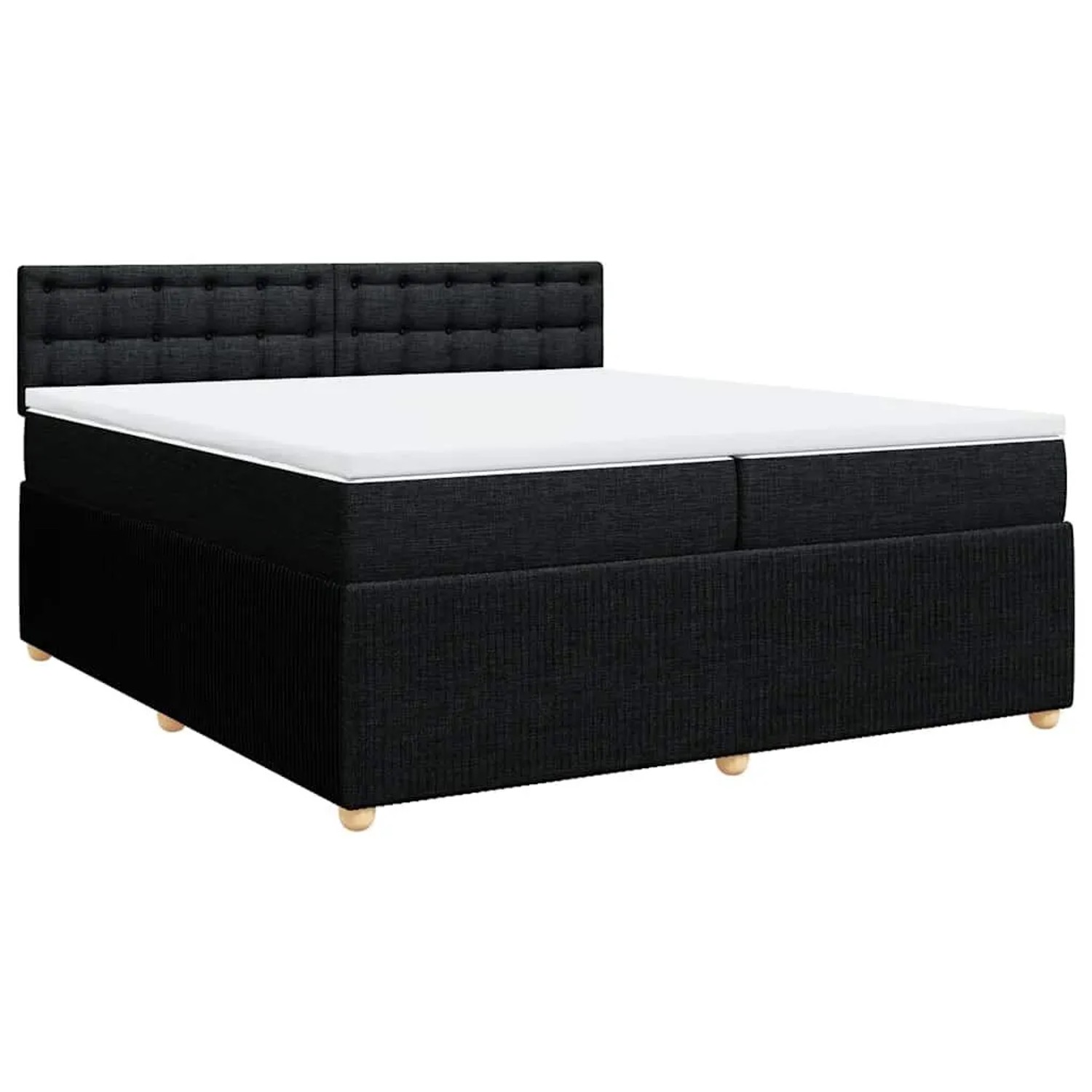 vidaXL Boxspringbett mit Matratze Schwarz 200x200 cm Stoff 3287579 günstig online kaufen